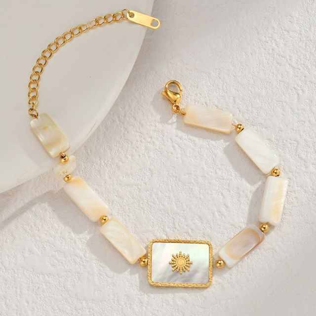 Luxury shell bracelet girls stainless steel simple adjustable bracelet