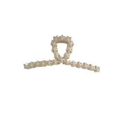 Korea Elegant Flower Pearl Metal Hairpin women hair claw clips
