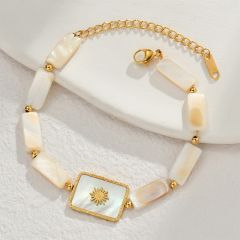 Luxury shell bracelet girls stainless steel simple adjustable bracelet
