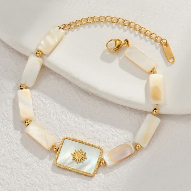 Luxury shell bracelet girls stainless steel simple adjustable bracelet