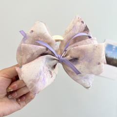 Sweet Printed Multi-layer Bow Tiara Clip hair claw clips