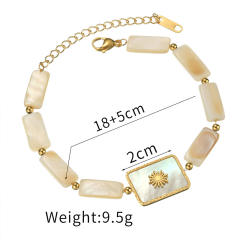 Luxury shell bracelet girls stainless steel simple adjustable bracelet