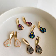 Laser Irregular Colorful Earrings Women's Geometric All-match Ear Jewelry