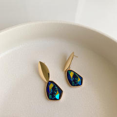 Laser Irregular Colorful Earrings Women's Geometric All-match Ear Jewelry
