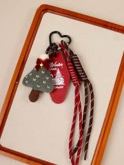 Christmas kniited hat keychain bag charms for women