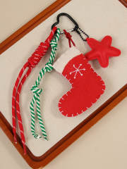 Christmas kniited hat keychain bag charms for women