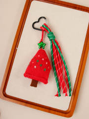 Christmas kniited hat keychain bag charms for women