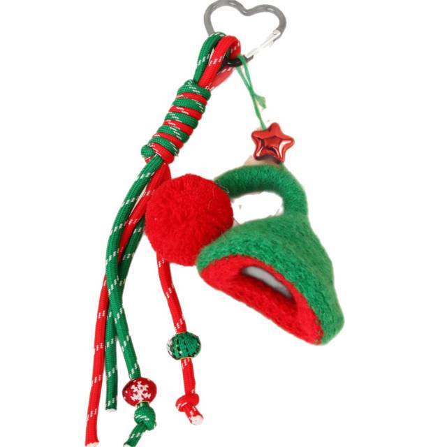 Christmas kniited hat keychain bag charms for women