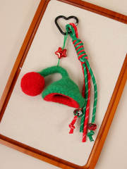 Christmas kniited hat keychain bag charms for women