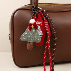 Christmas kniited hat keychain bag charms for women