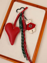 Christmas kniited hat keychain bag charms for women