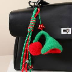 Christmas kniited hat keychain bag charms for women