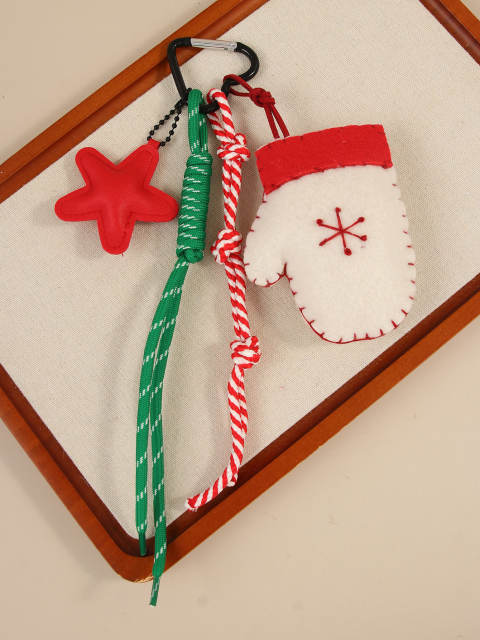 Christmas kniited hat keychain bag charms for women
