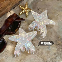 Diamond starfish women hair claw clips