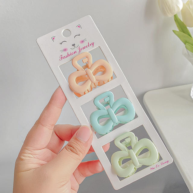 Frosted Candy Color small size Grab Clip suit hair claw clips set
