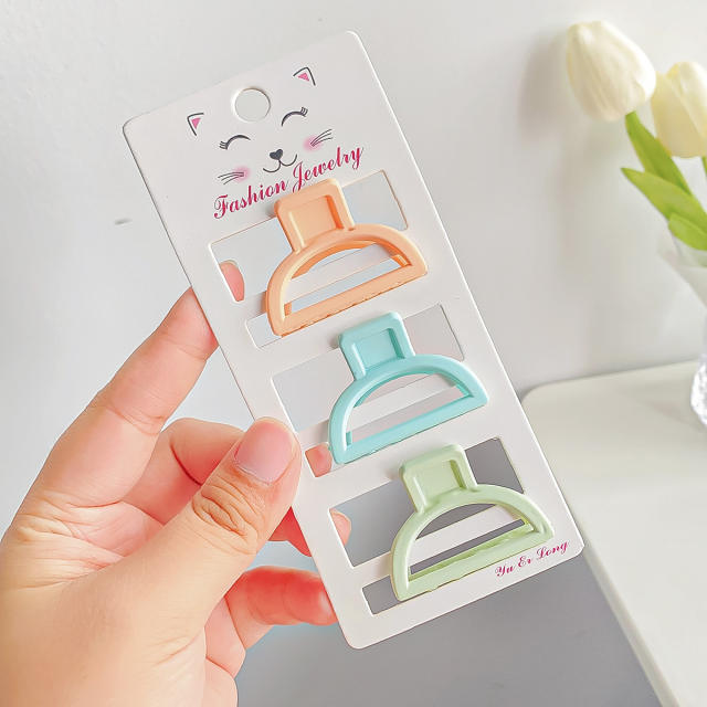Frosted Candy Color small size Grab Clip suit hair claw clips set