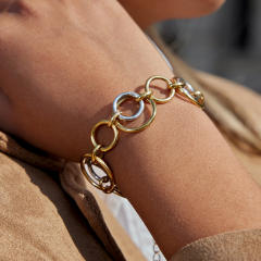 18KG mix color stainless steel chain bracelet bangle set