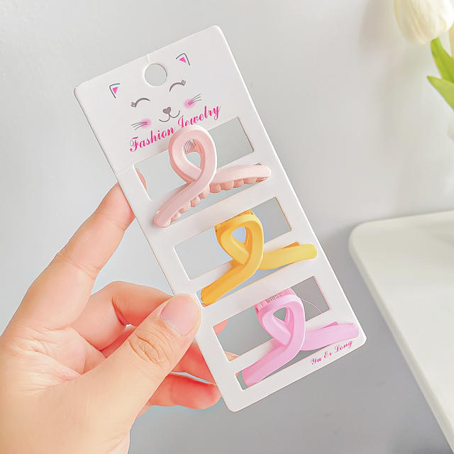 Frosted Candy Color small size Grab Clip suit hair claw clips set