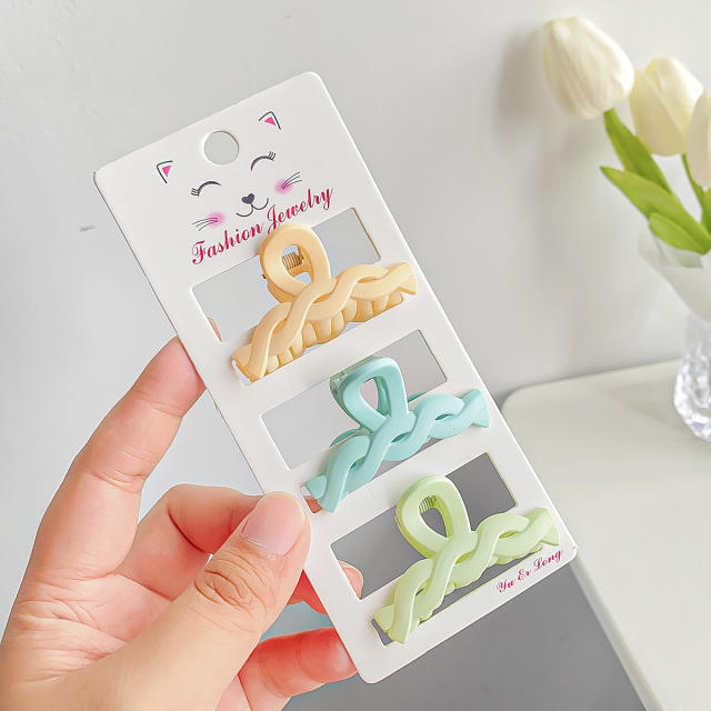 Frosted Candy Color small size Grab Clip suit hair claw clips set