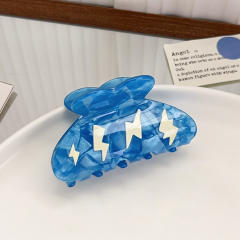 Imitation Acetic Acid Hairpin Grab Clip Cloud Printed Hair claw clips