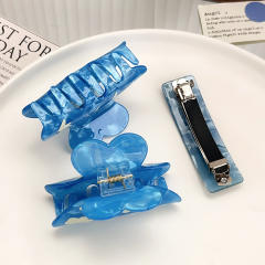 Imitation Acetic Acid Hairpin Grab Clip Cloud Printed Hair claw clips