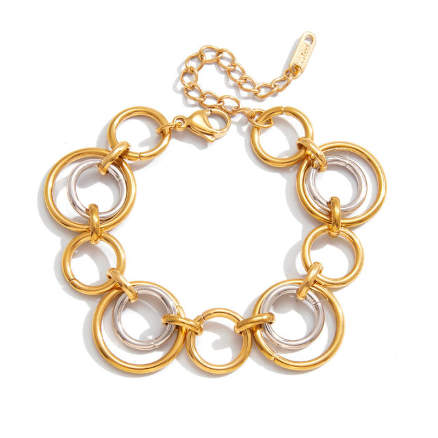 18KG mix color stainless steel chain bracelet bangle set