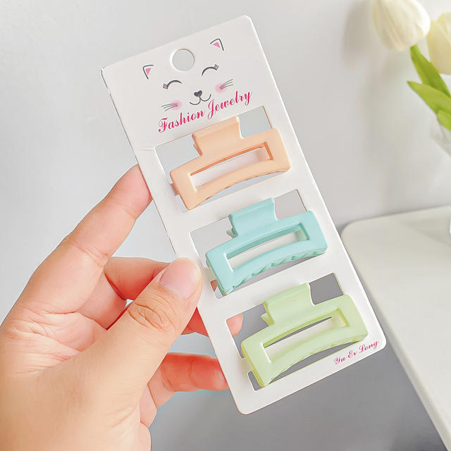 Frosted Candy Color small size Grab Clip suit hair claw clips set