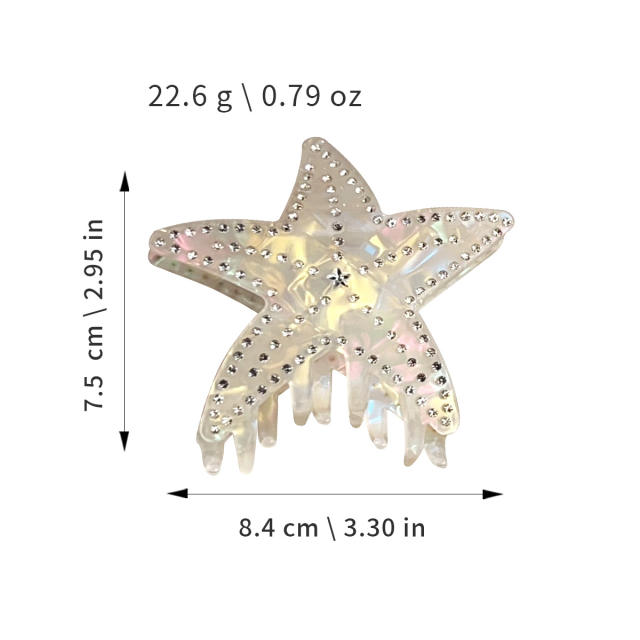 Diamond starfish women hair claw clips