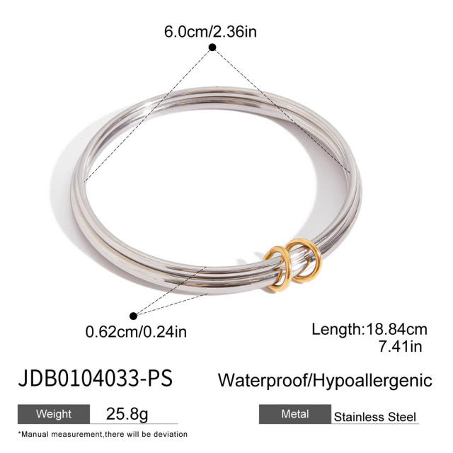 18KG mix color stainless steel chain bracelet bangle set