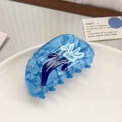Imitation Acetic Acid Hairpin Grab Clip Cloud Printed Hair claw clips