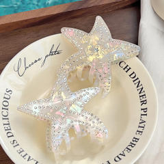 Diamond starfish women hair claw clips