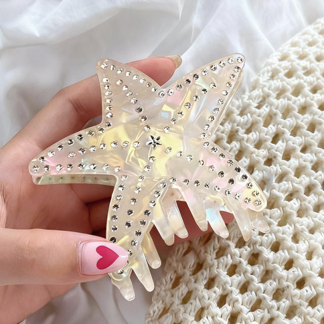 Diamond starfish women hair claw clips