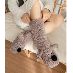 Non-Slip Indoor Snow Socks Fleece-Lined Thickened Coral Fleece Home Slippers