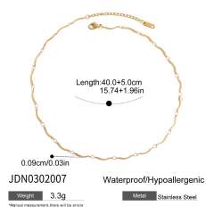 Classic pearl bead stainless steel snake chain long necklace Y shape necklace