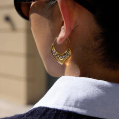 Elegant mix color heart shape stainless steel earrings