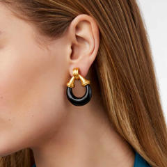 Elegant enamel drop stainless steel earrings hollow drop earrings
