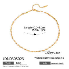 Classic drop pearl necklace stainless steel necklace