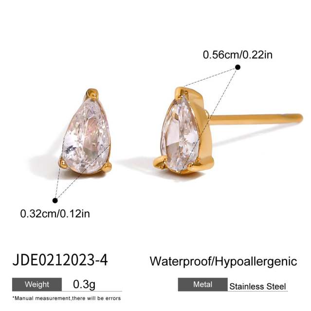 Elegant wave shape stainless steel ear cuff studs earrings