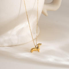 Stainless Steel Cute Dog Necklace dainty necklace
