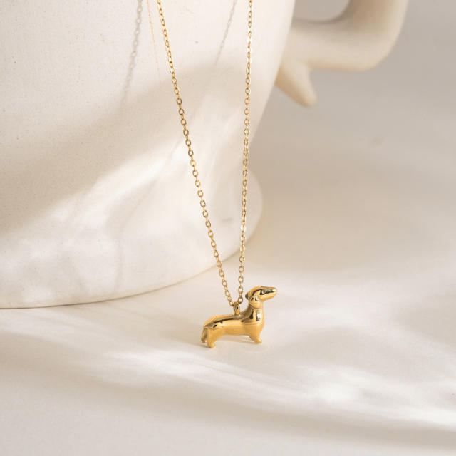 Stainless Steel Cute Dog Necklace dainty necklace