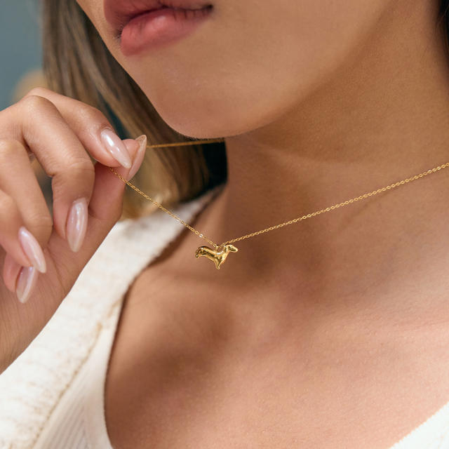 Stainless Steel Cute Dog Necklace dainty necklace