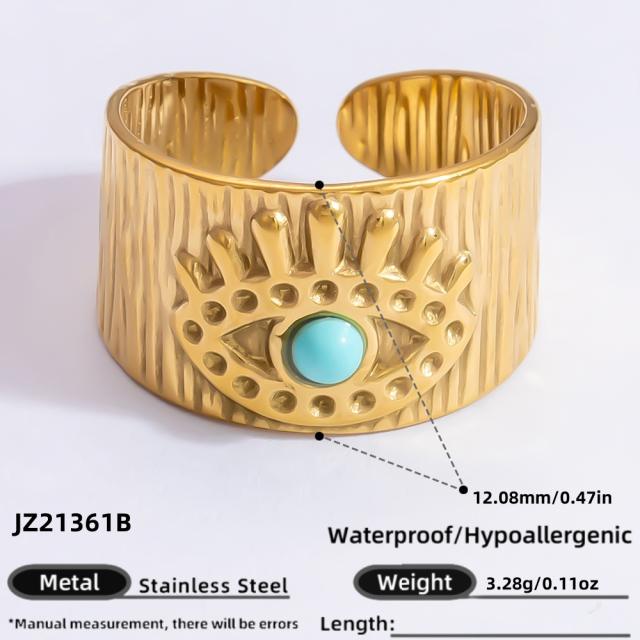 Irregular lines hollow-out exaggerated textured starfish ring stainless steel rings