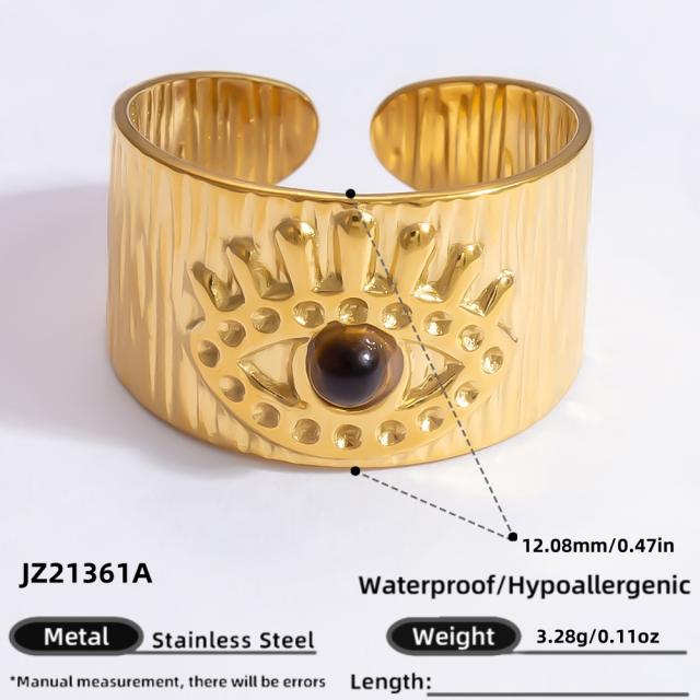 Irregular lines hollow-out exaggerated textured starfish ring stainless steel rings