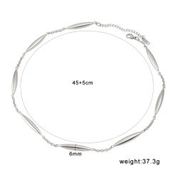 Stainless Steel Tubular Bracelet Necklace 18K Gold Bamboo Knot Stainless steel Necklace Bracelet Set