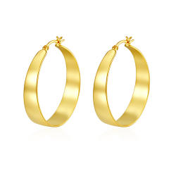 Outer Arc Inner Flat Gradient Big earrings gold plated copper hoop earrings