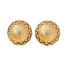 Vintage unique button shape alloy earrings