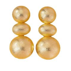 Vintage chunky frosted striped ball bead alloy earrings for women