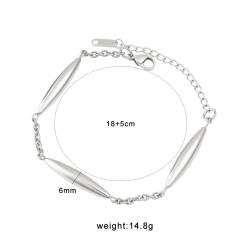 Stainless Steel Tubular Bracelet Necklace 18K Gold Bamboo Knot Stainless steel Necklace Bracelet Set
