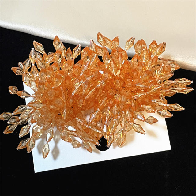 Exaggerated Crystal Fireworks Earrings rings set