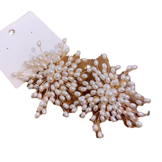 Exaggerated Style Beaded Handmade Earrings pearl earrings for women